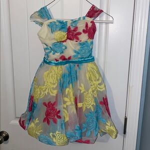 Weissman Pink, yellow and Blue Floral Dress